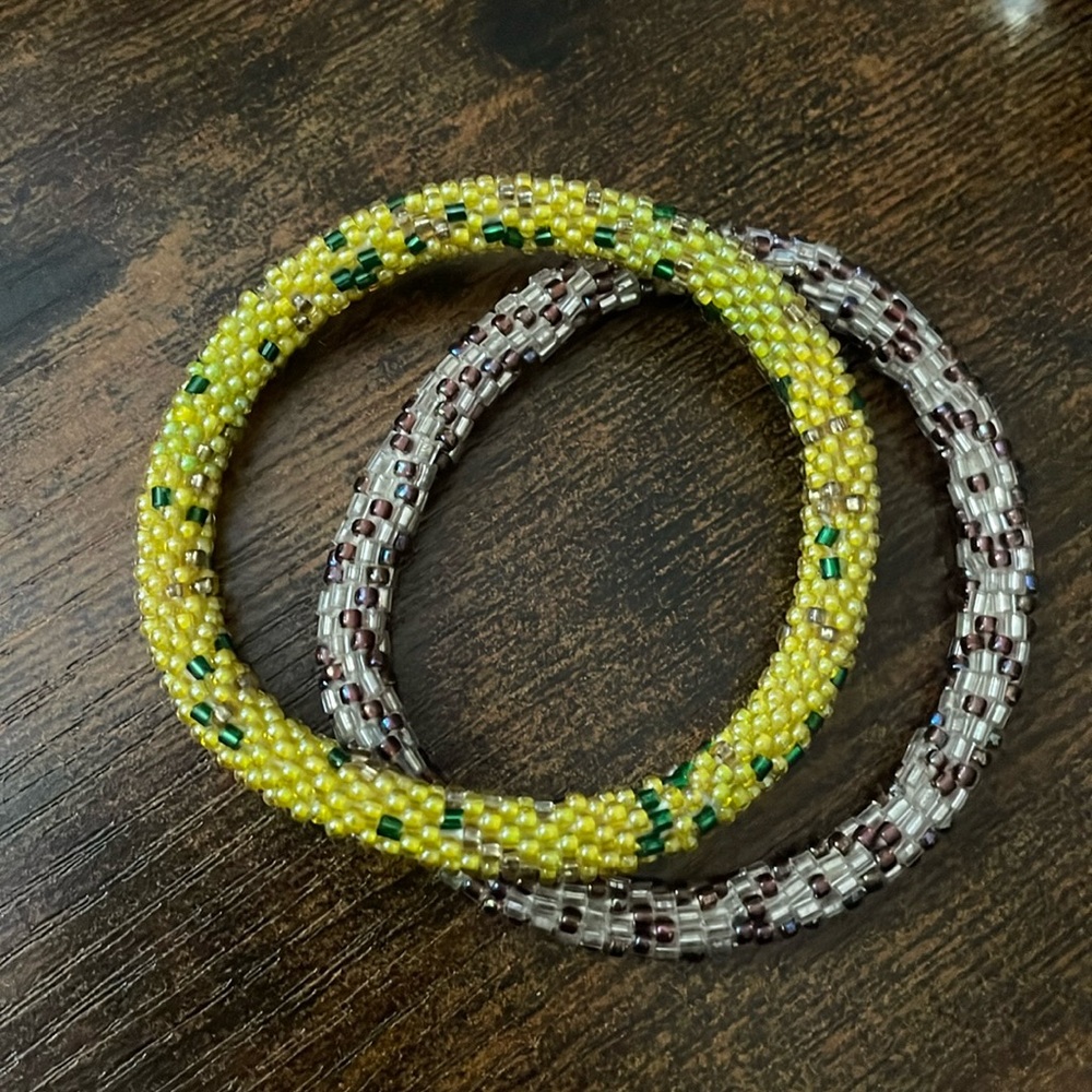 Vintage hand beaded bracelets